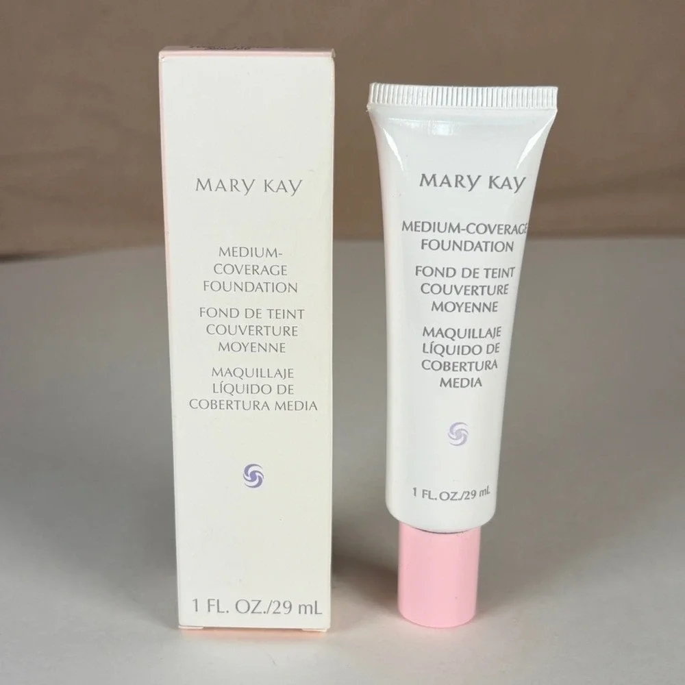 NEW Mary Kay IVORY 100 Medium-Coverage Foundation 1‎ fl oz NOS 355200 Pink Cap
